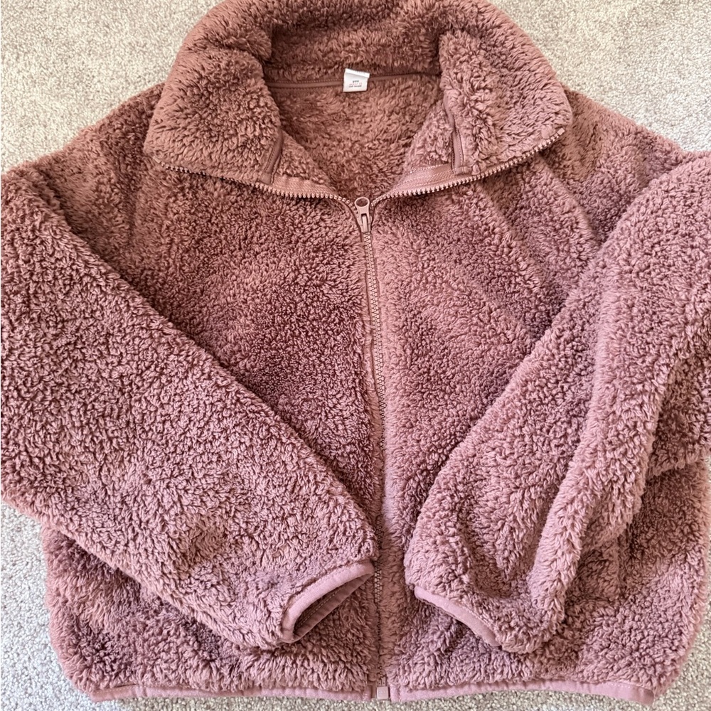 Old Navy Plush Teddy Full-Zip Jacket - Brown